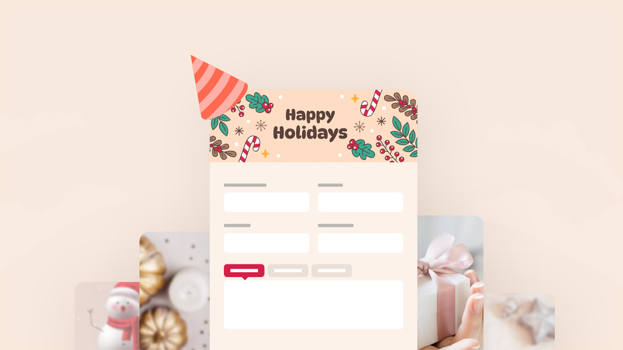 Christmas decors and a holiday form templates