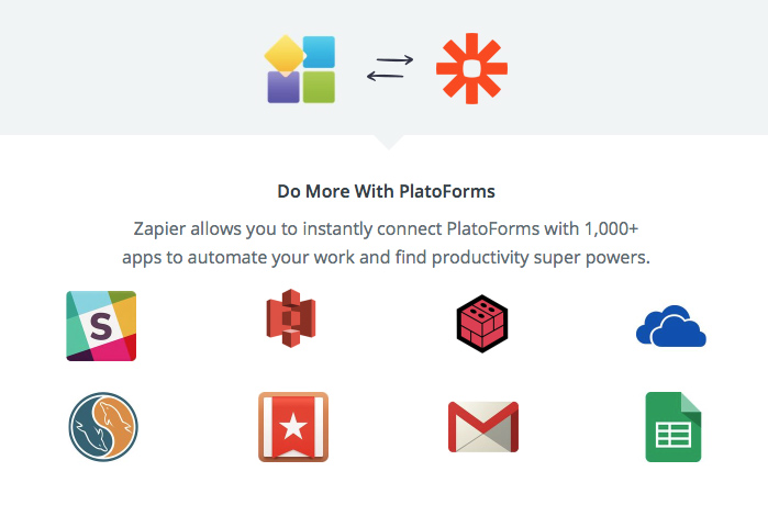 Login to your Zapier app and integrate with PlatoForms's online PDF form