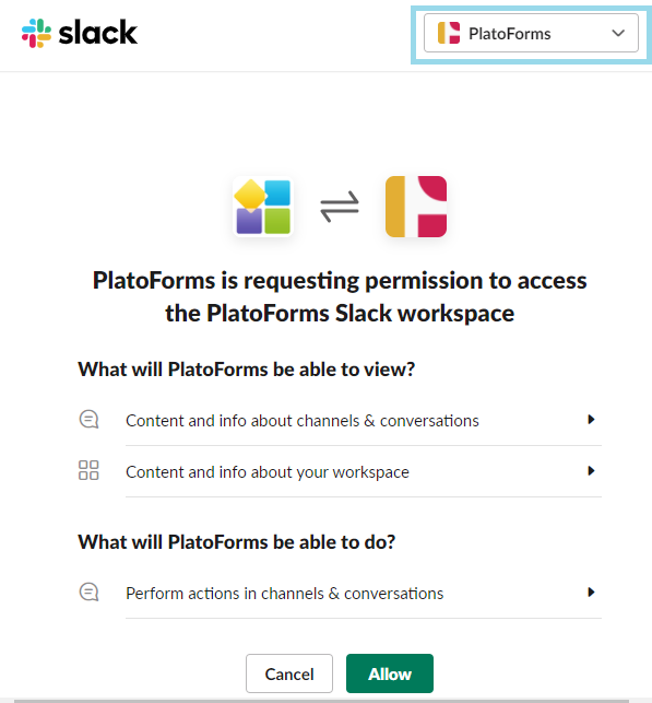Slack channel connected to online PDF forms