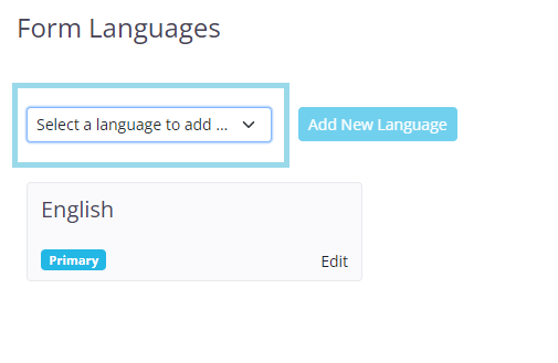 select languages for online PDF forms