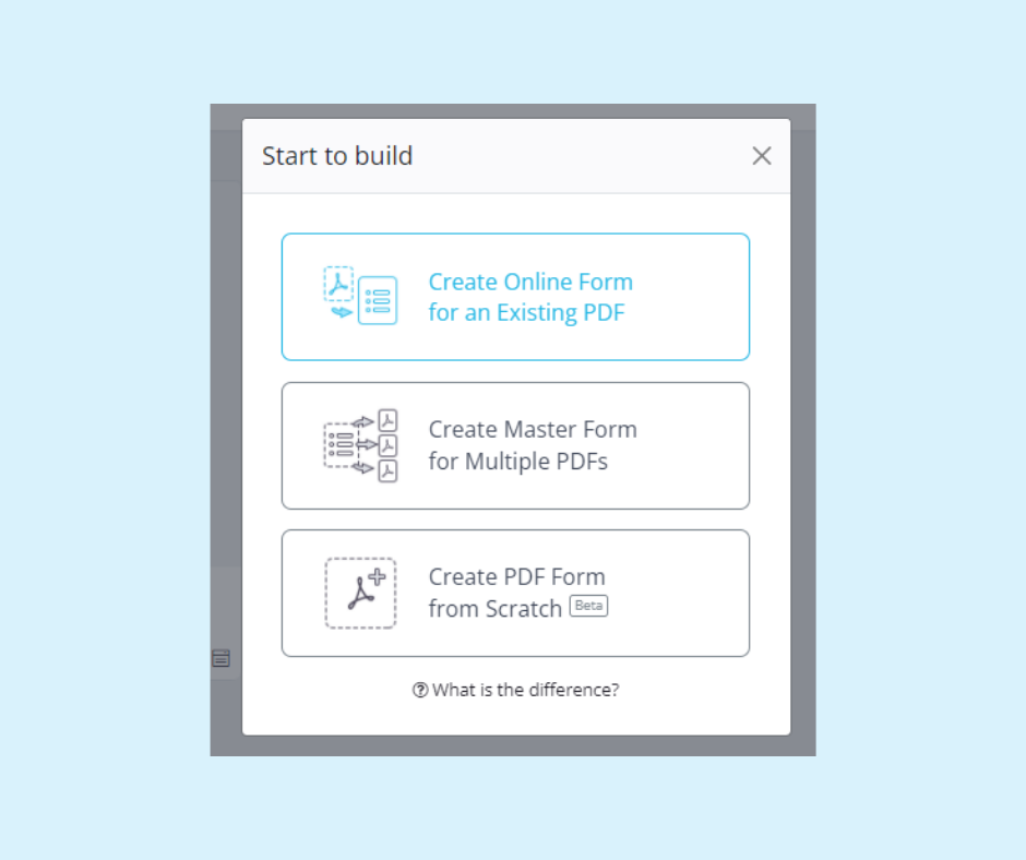 create online form for an existing PDF 
