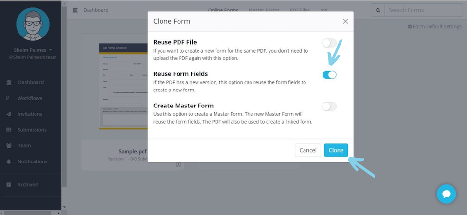 PDF form-Reuse Form Field