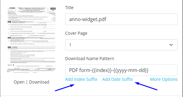 How to change the PDF form name