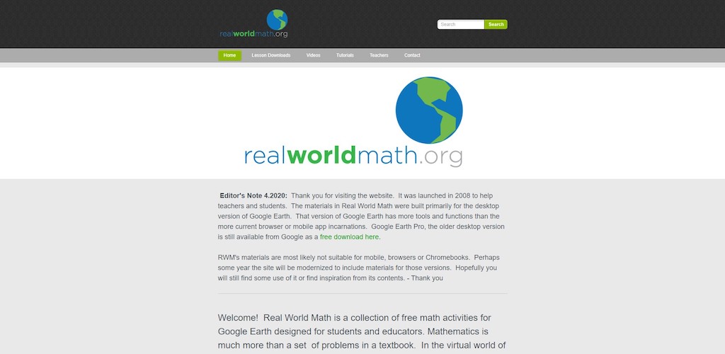 Real World Math tool for students