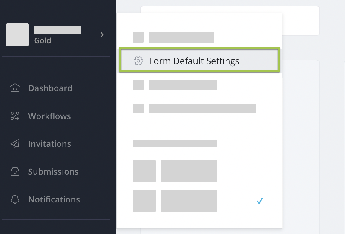 Form default settings