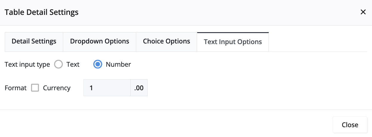 Set Text Input Options