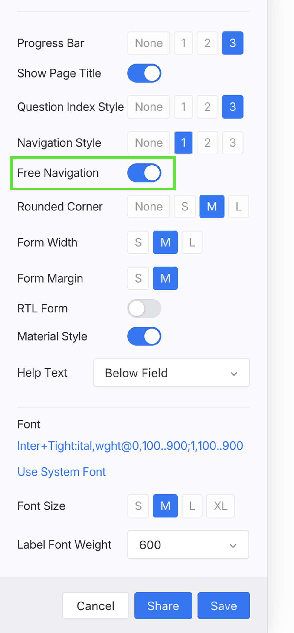 Enable free navigation