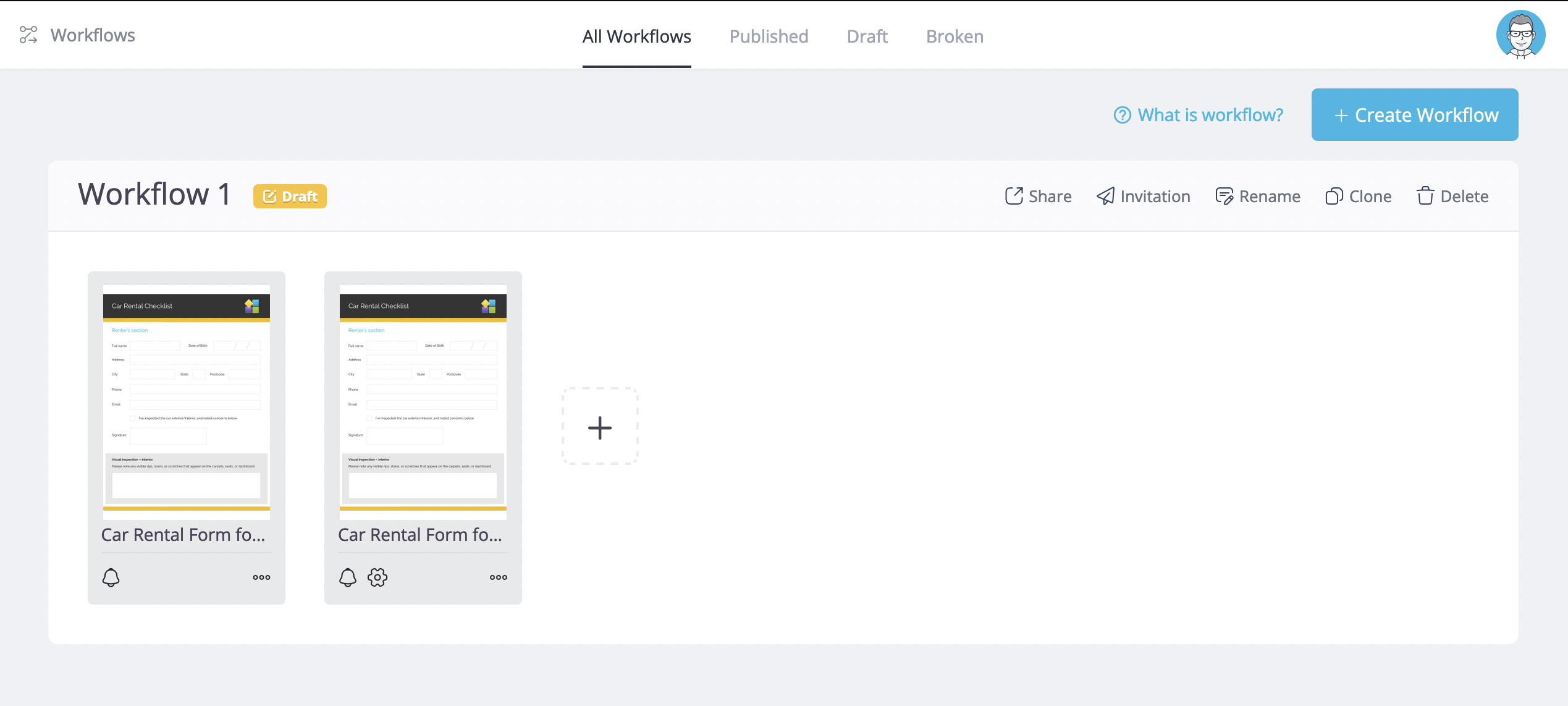 Introduce the Workflows page