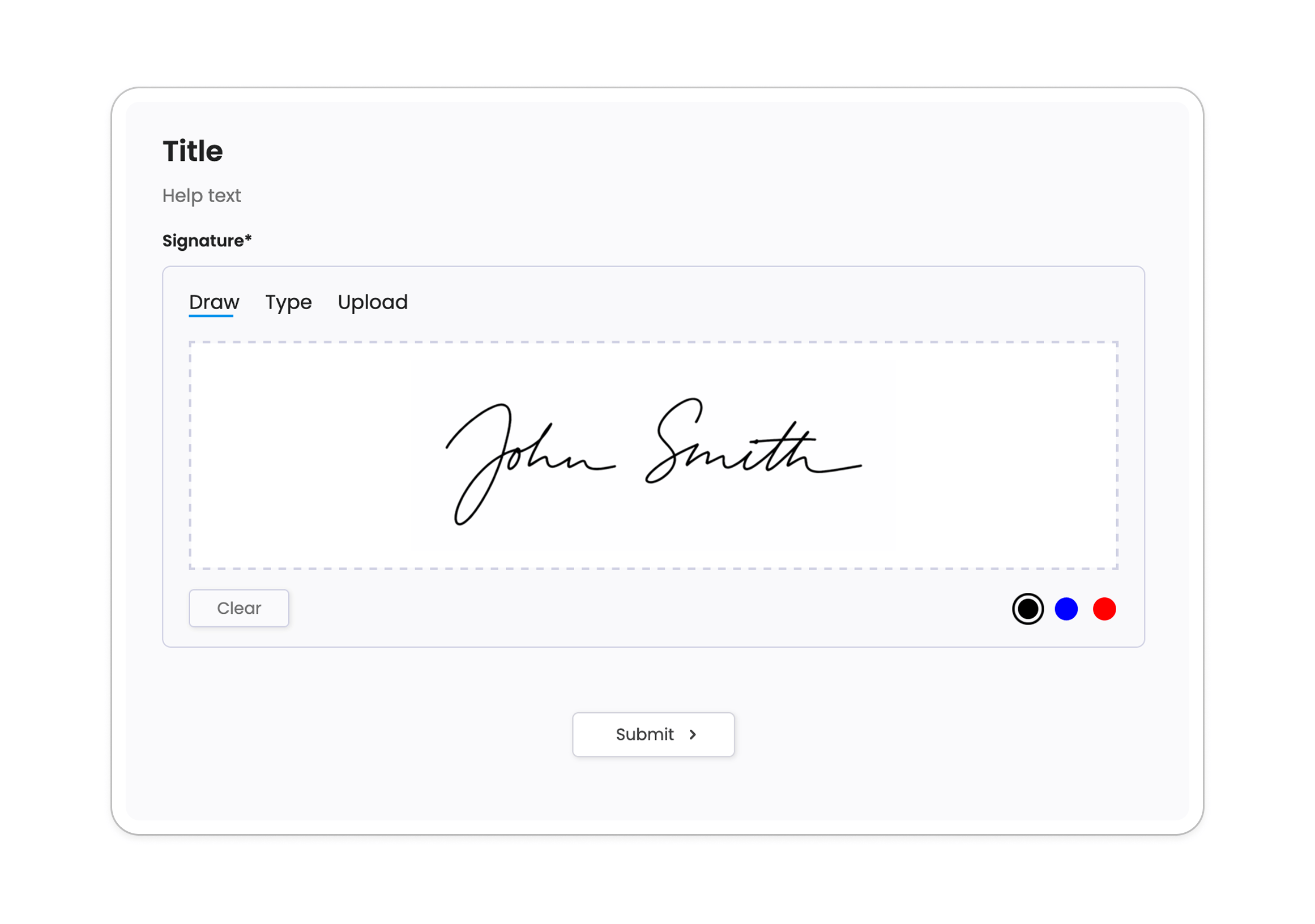 E-signature field collected inline in a PlatoForms form
