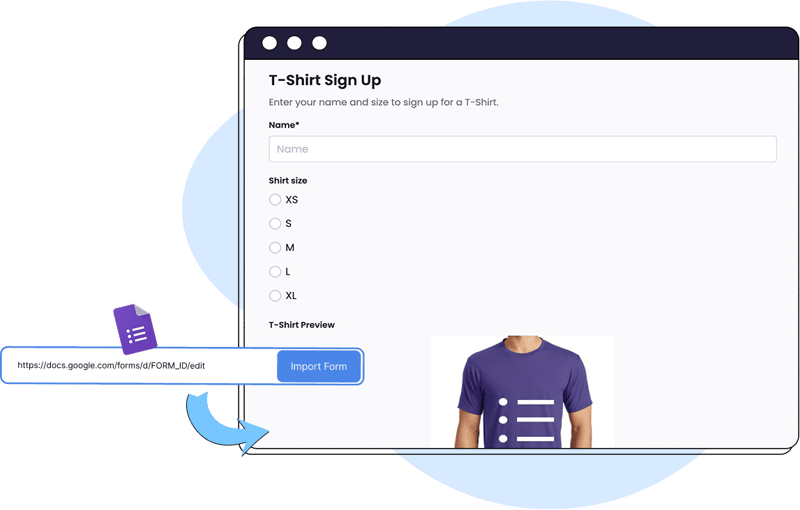 Google Form being imported into PlatoForms with field mapping preserved