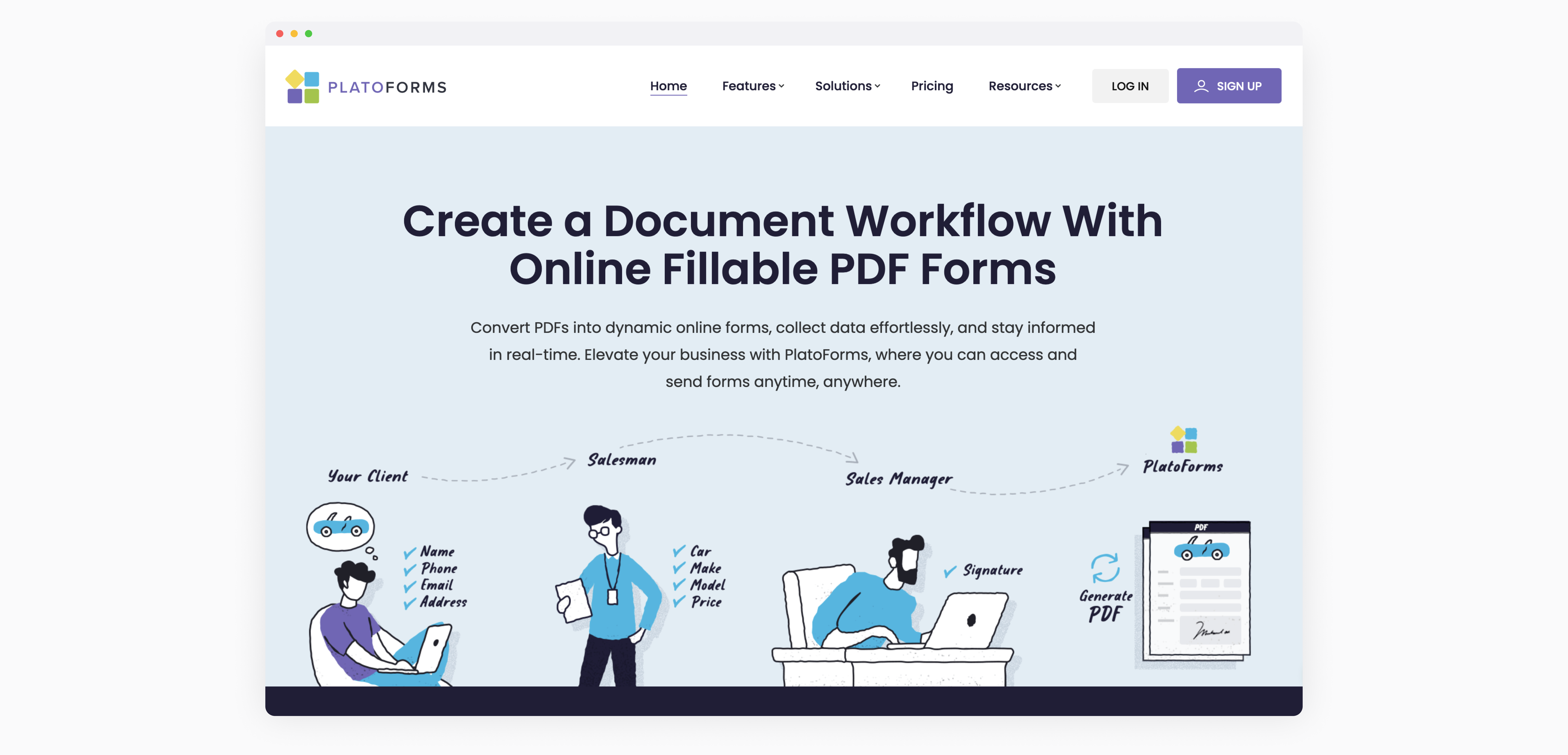 PlatoForms Online PDF Forms Homepage