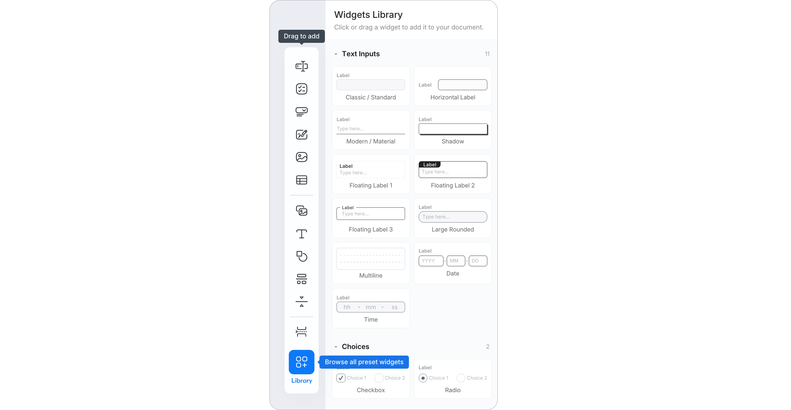 Personnaliser le PDF AI : variantes de composants pré-stylisées dans la bibliothèque