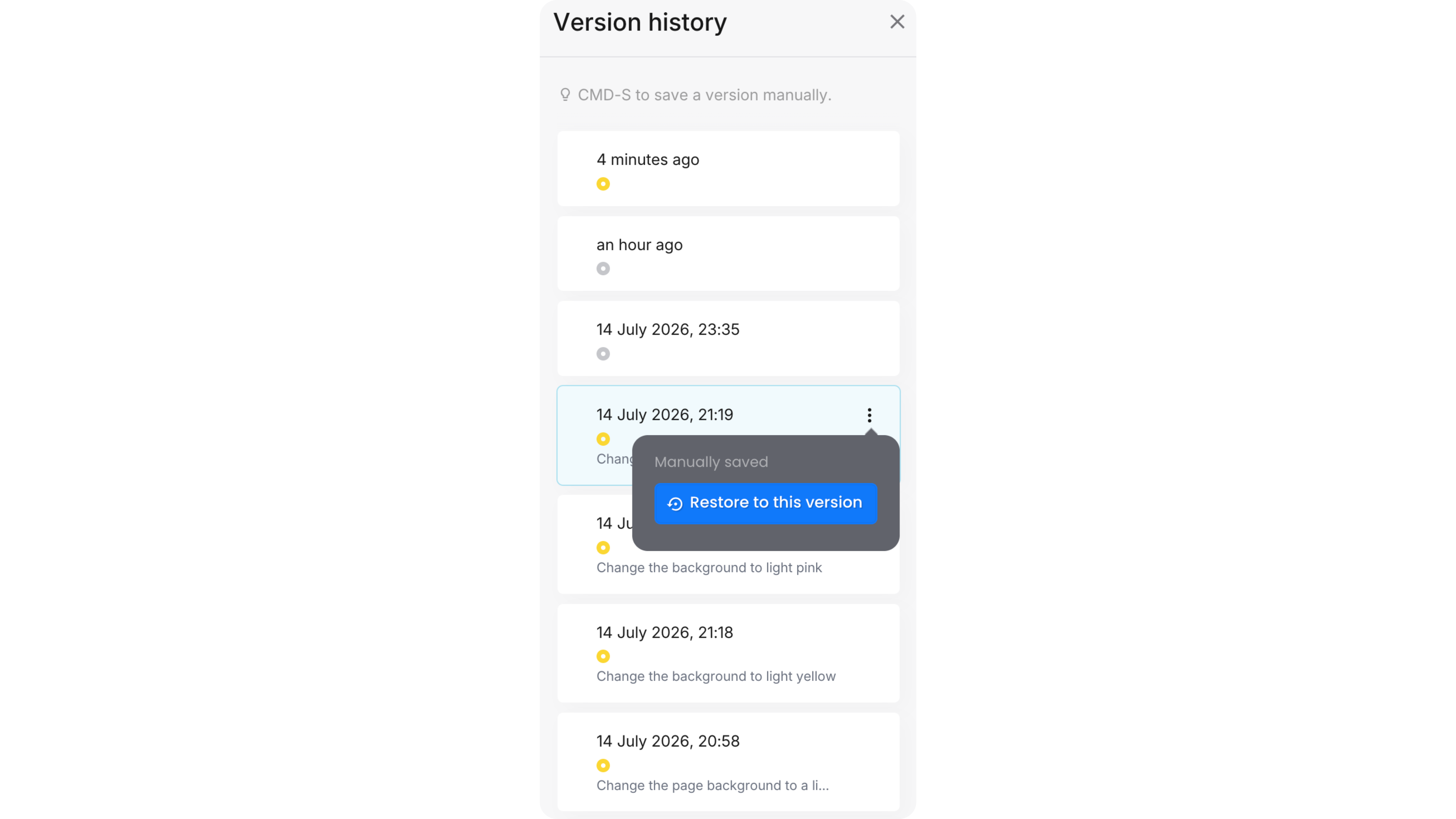 Personnaliser le PDF AI : historique des versions