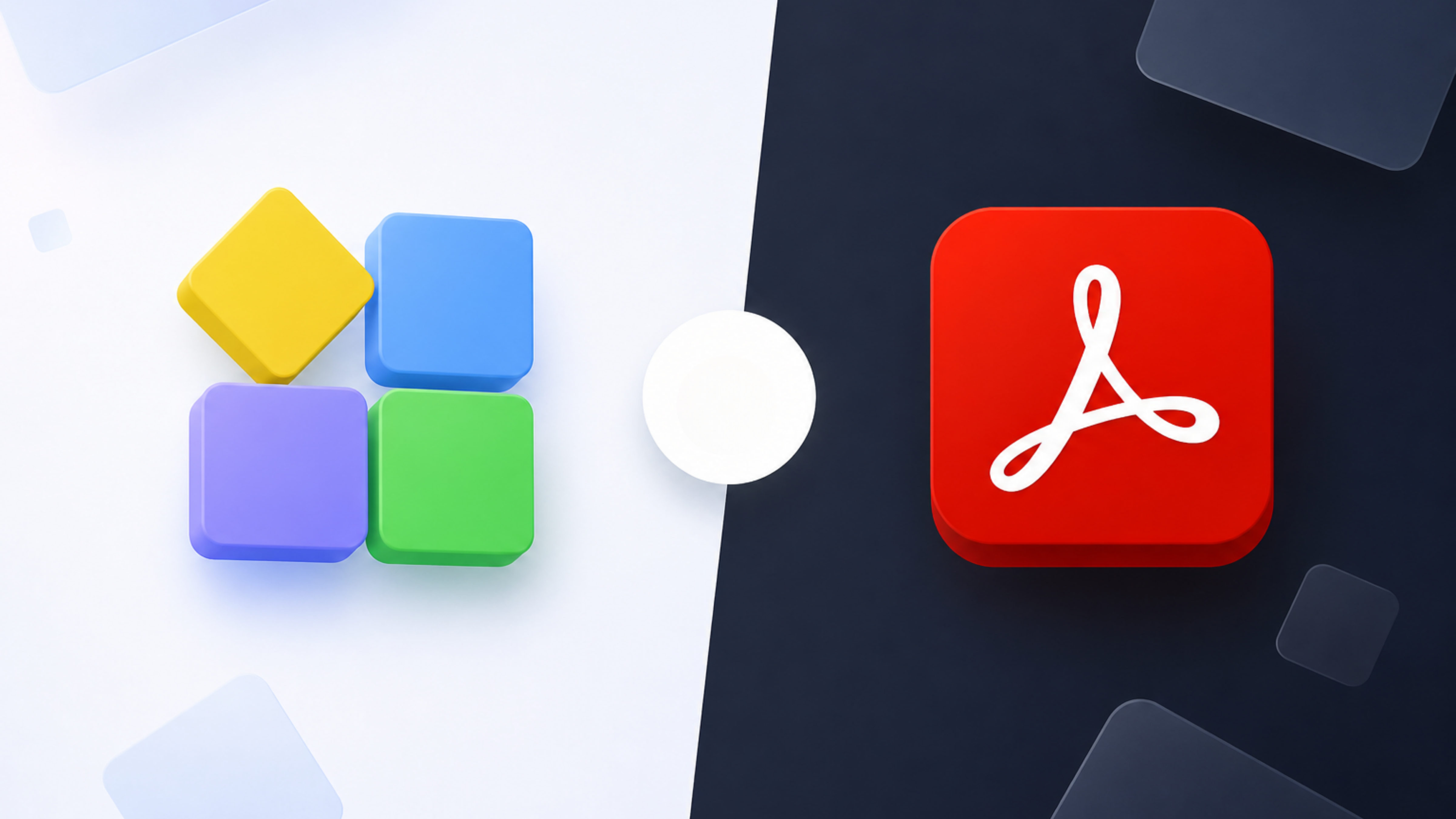 Conceptual illustration of PlatoForms and Adobe Acrobat comparison