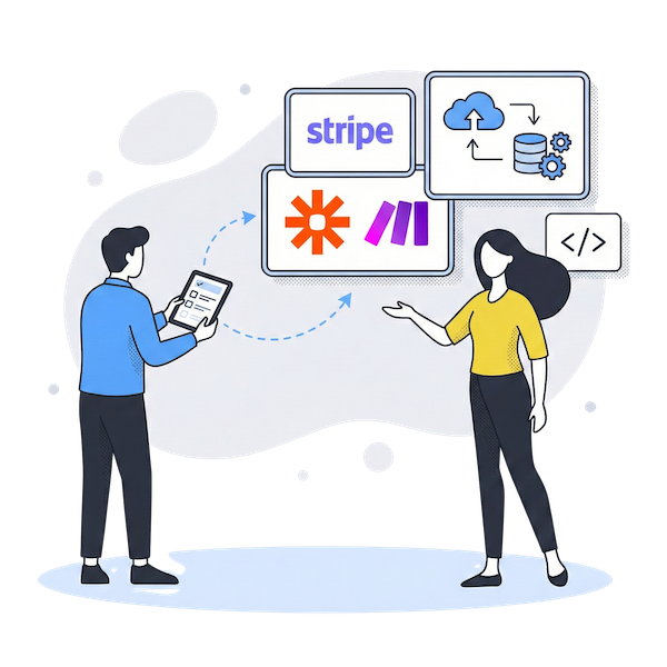 Intégrations de vente PlatoForms : connexion des formulaires en ligne à Stripe, Zapier, Make, et API de stockage en nuage pour éliminer la saisie manuelle des données.