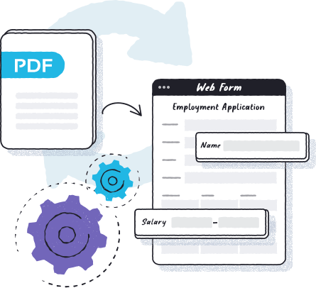 process of turning PDF to employment application form