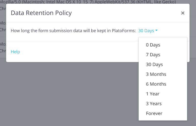  Submission Data Retention Policy